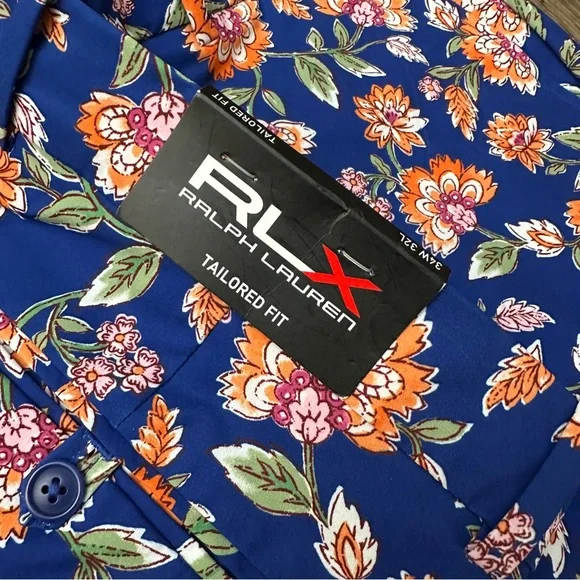 Ralph Lauren RLX Golf Pants Tailored Fit Men’s Sz 34 x 32 Floral Blue